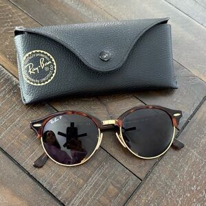 Polarized Ray-Ban Tortoise and Gold Sunglasses with Black Case